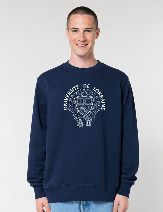 Sweat col rond unisexe brodé armoiries de l'Université de Lorraine