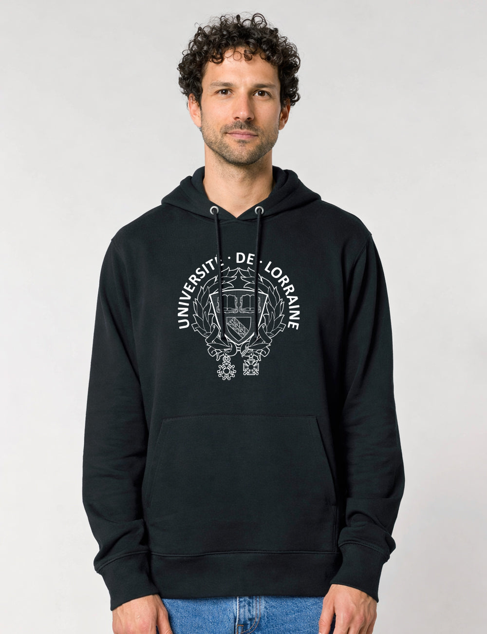Sweat à capuche unisexe brodé armoiries de l'Université de Lorraine