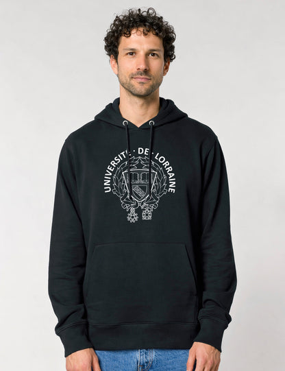 Sweat à capuche unisexe brodé armoiries de l'Université de Lorraine