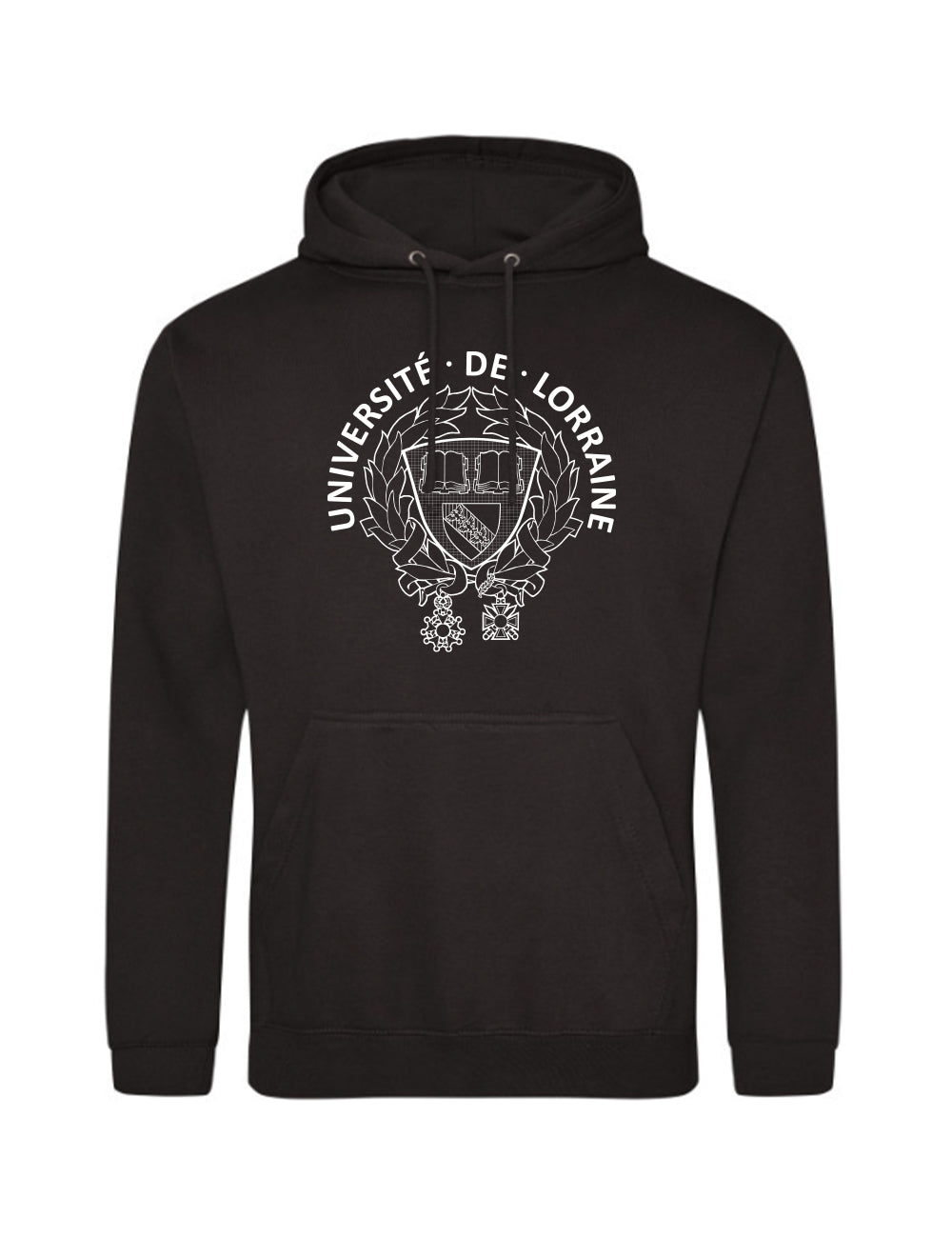 Sweat à capuche unisexe brodé armoiries de l'Université de Lorraine