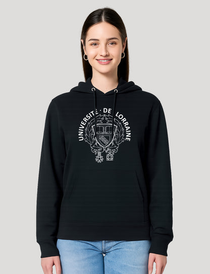 Sweat à capuche unisexe brodé armoiries de l'Université de Lorraine
