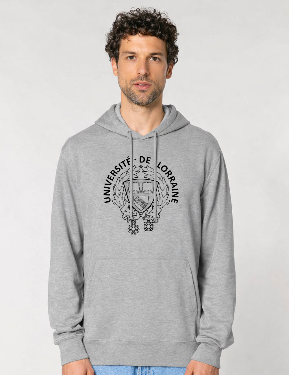Sweat à capuche unisexe brodé armoiries de l'Université de Lorraine
