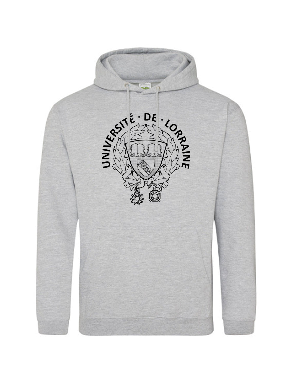 Sweat à capuche unisexe brodé armoiries de l'Université de Lorraine