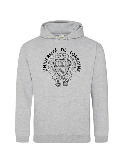 Sweat à capuche unisexe brodé armoiries de l'Université de Lorraine