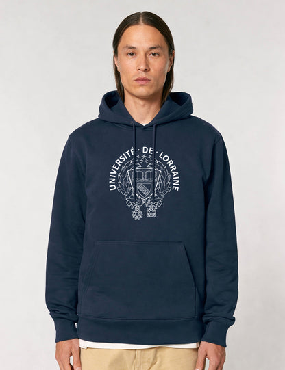 Sweat à capuche unisexe brodé armoiries de l'Université de Lorraine