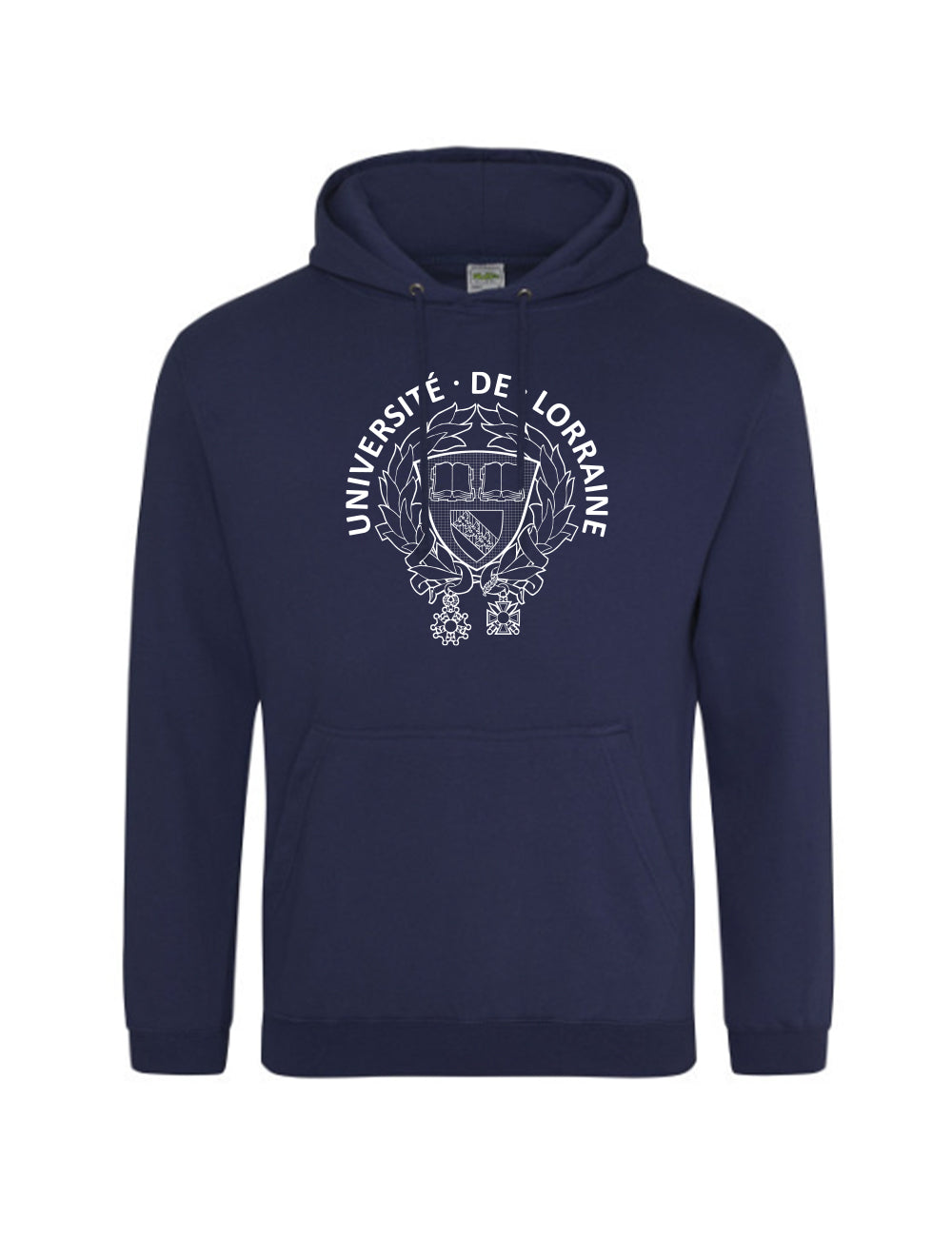 Sweat à capuche unisexe brodé armoiries de l'Université de Lorraine