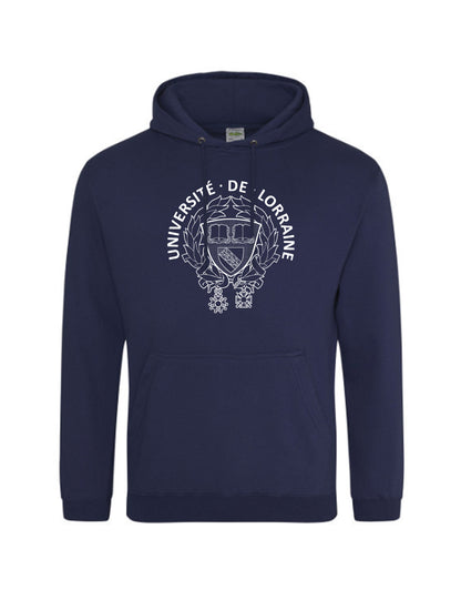 Sweat à capuche unisexe brodé armoiries de l'Université de Lorraine