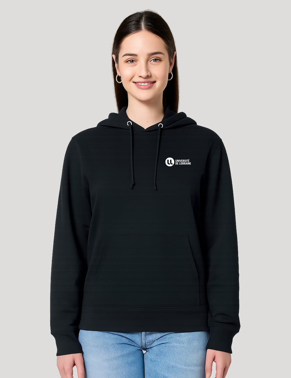Sweat à capuche unisexe brodé Université de Lorraine