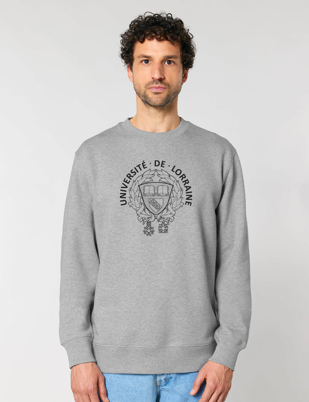 Sweat col rond unisexe brodé armoiries de l'Université de Lorraine