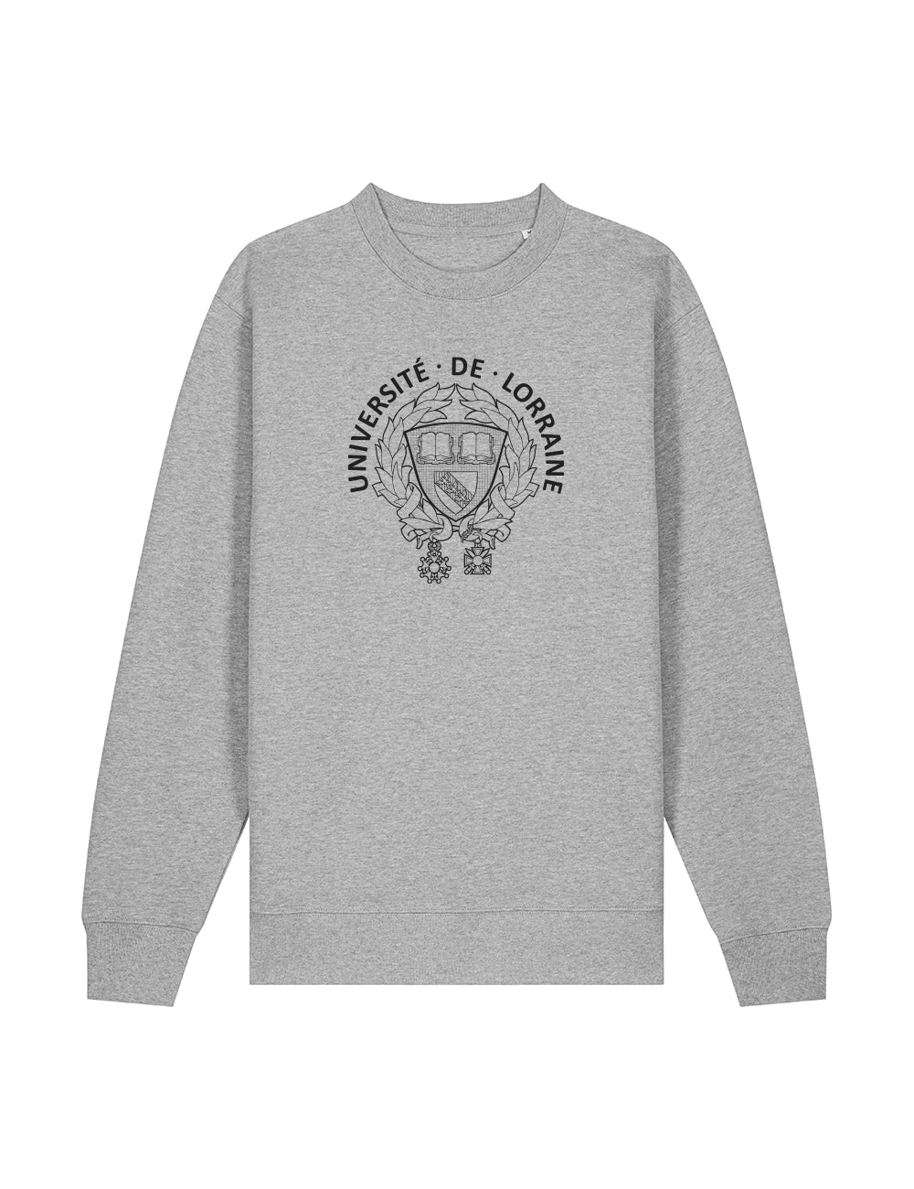 Sweat col rond unisexe brodé armoiries de l'Université de Lorraine