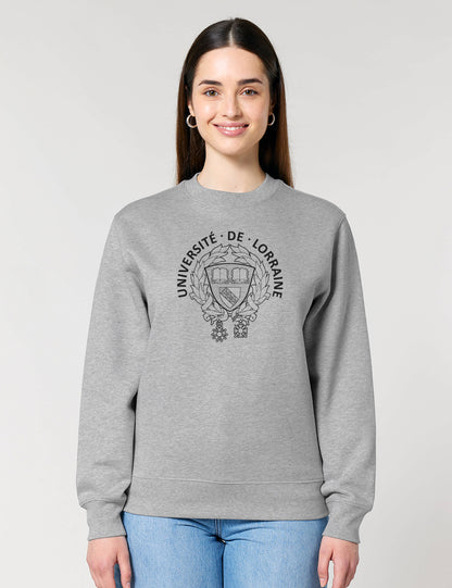 Sweat col rond unisexe brodé armoiries de l'Université de Lorraine