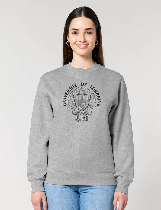 Sweat col rond unisexe brodé armoiries de l'Université de Lorraine