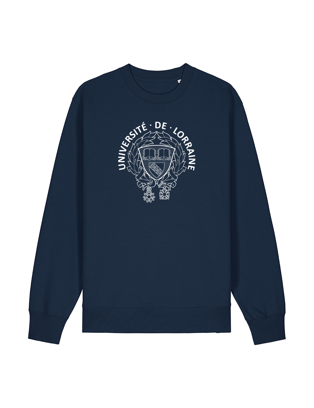 Sweat col rond unisexe brodé armoiries de l'Université de Lorraine