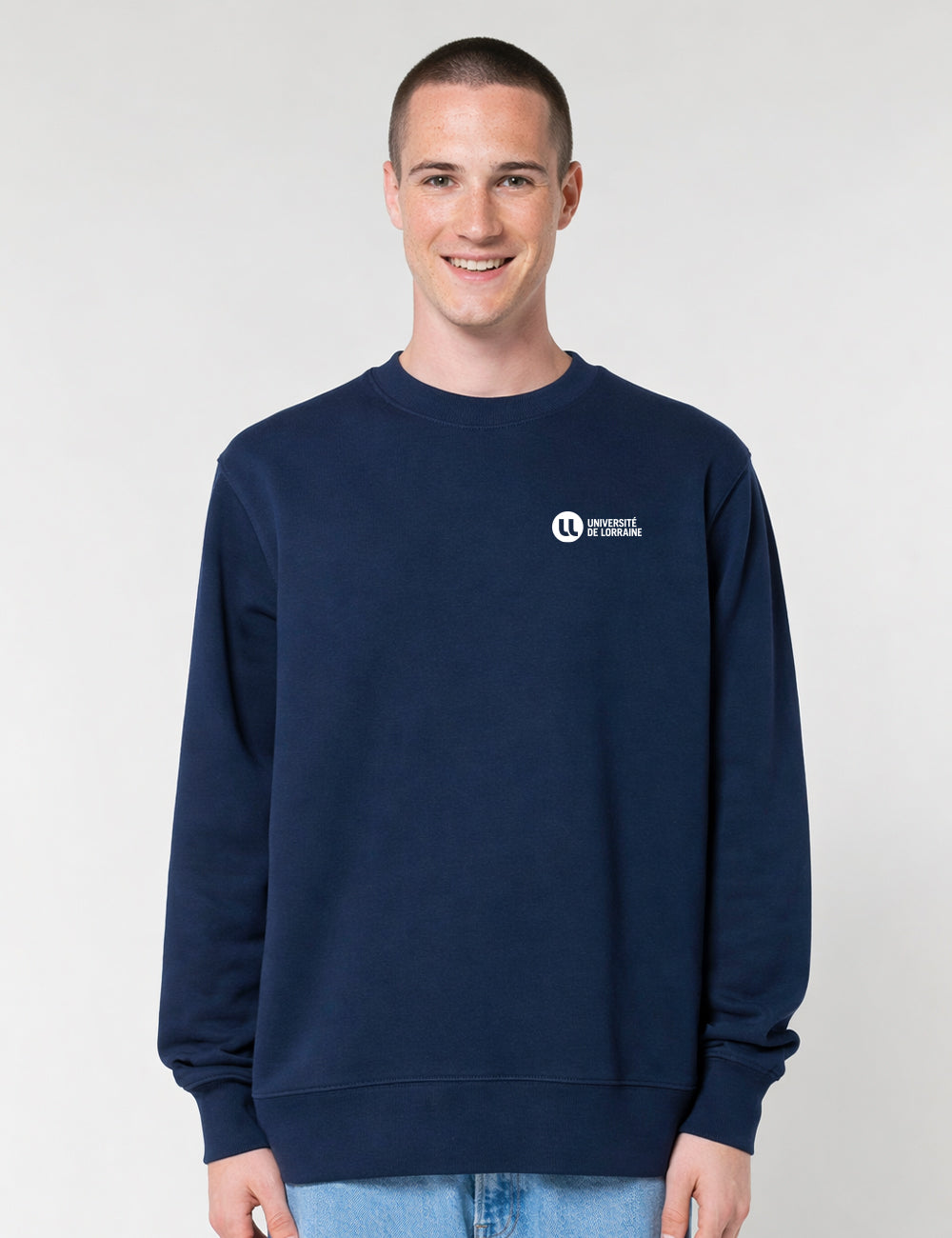 Sweat col rond unisexe brodé Université de Lorraine
