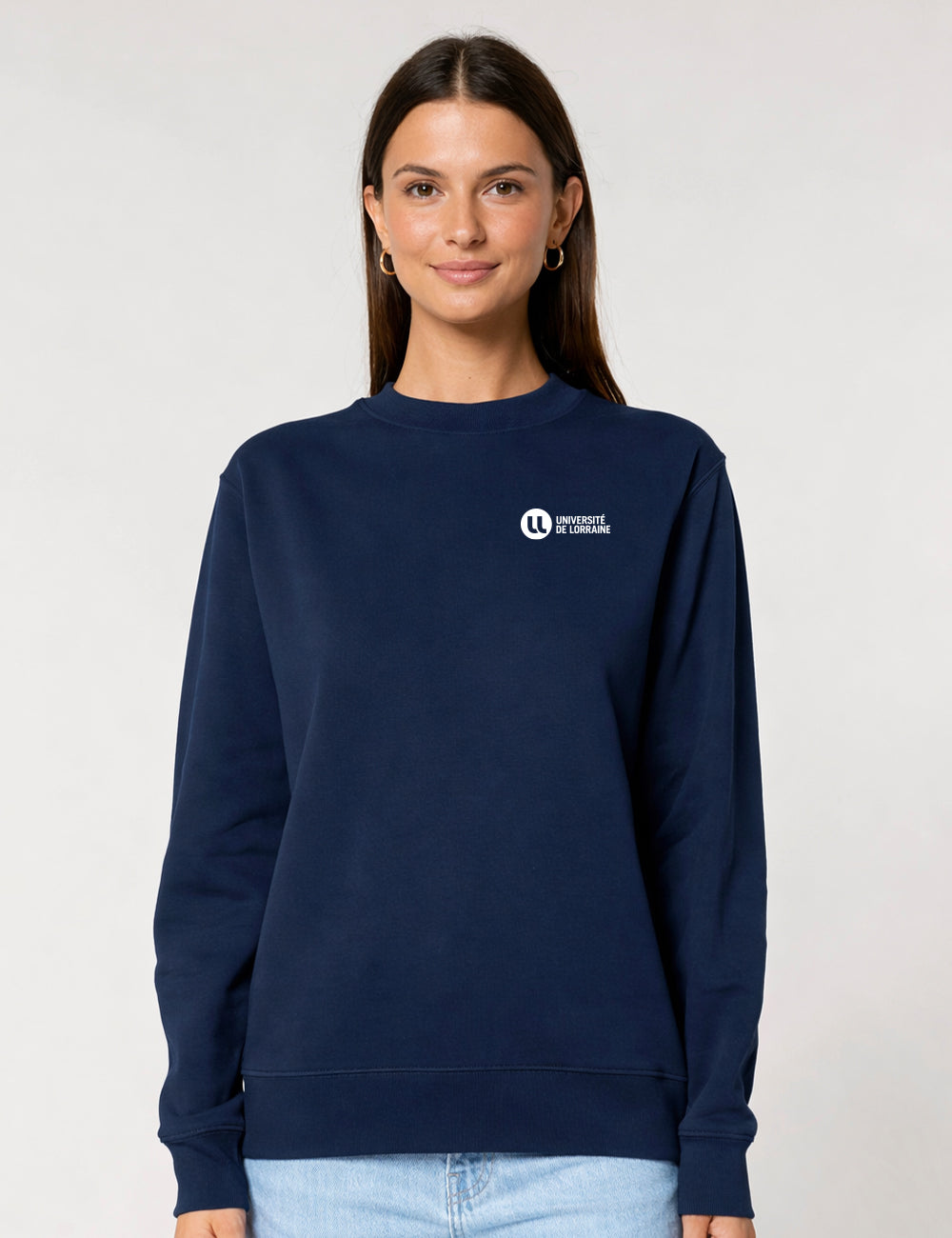 Sweat col rond unisexe brodé Université de Lorraine