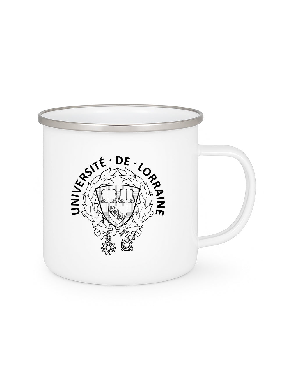 Mug en métal armoiries de l'Université de Lorraine