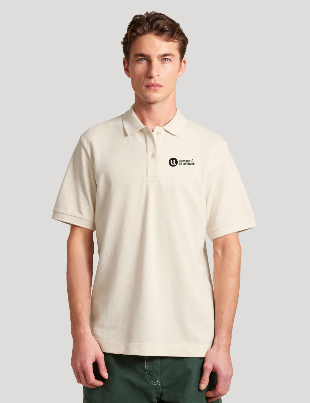 Polo manches courtes homme brodé Université de Lorraine ♻️
